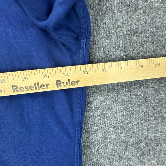 Robert Graham Shirt Medium Blue Jacquard‎ Cotton Flip Cuff Embroidered Trim - Picture 13 of 16